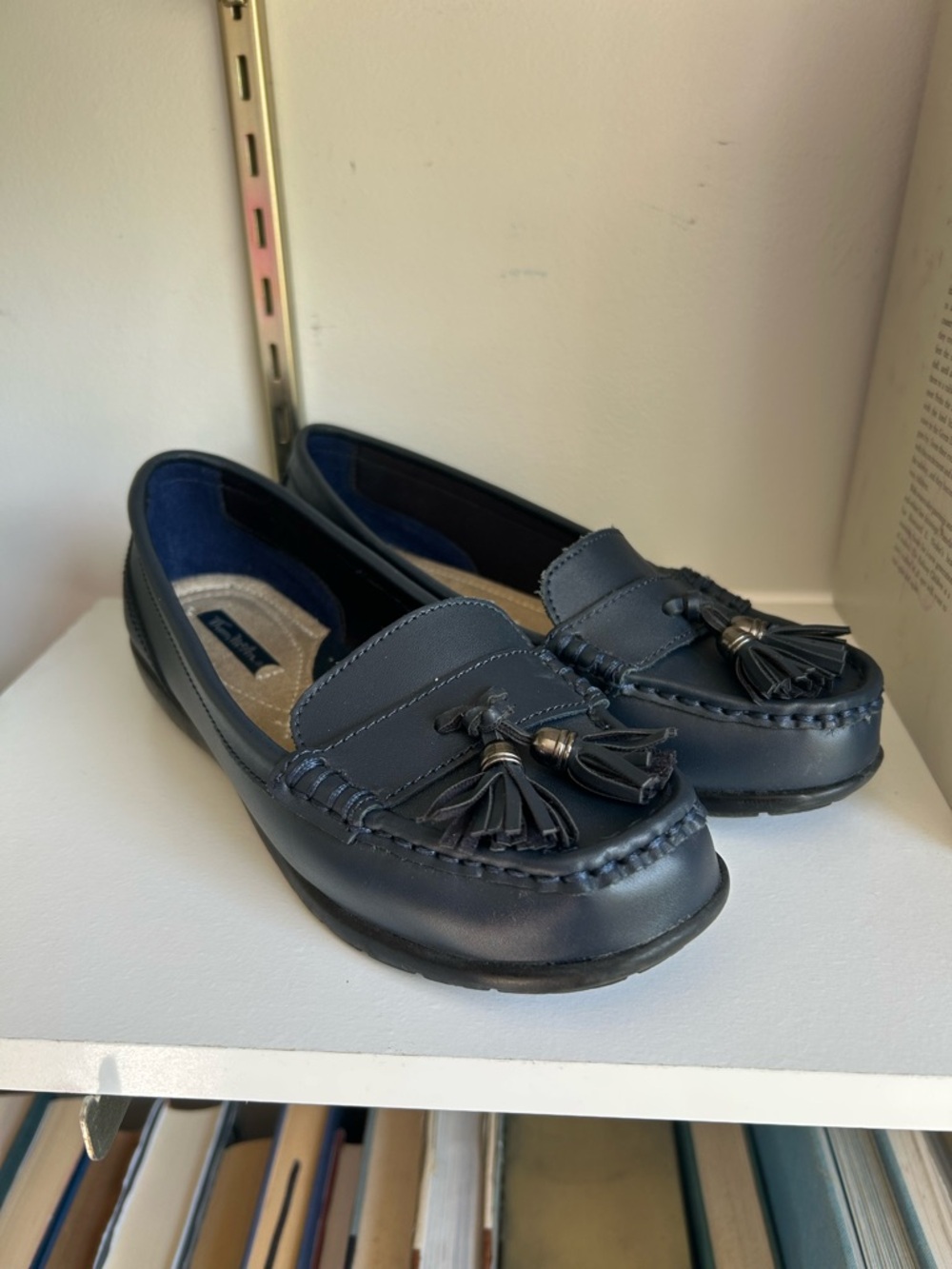 Thom McAn Navy and Tan Slip-On Loafer